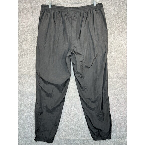 Vintage Reebok Track Pant Men’s Large Black Nylon Windbreaker Ankle Zip - Picture 5 of 10